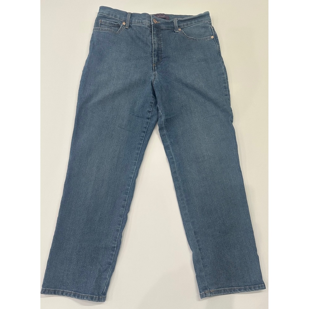 Gloria Vanderbilt Amanda High Rise Tapered Jeans Blue 12 Short Medium Wash